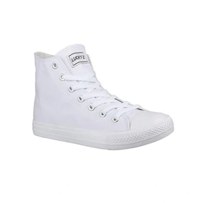 Abbildung von Elara Unisex Sneaker Sportschuhe High Top Turnschuh Chunkyrayan CA014/CB019 AllWhite 45