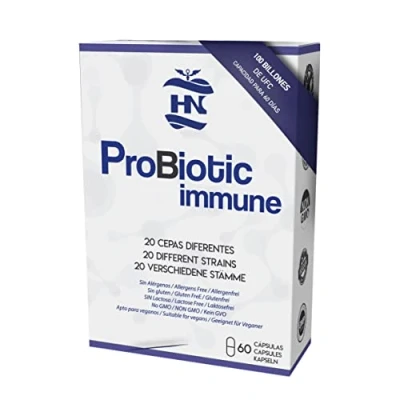 Abbildung von Probiotika Immunsystem mit 20 Stämmen von Darmprobiotika und Präbiotika Vegane Formel 100 Milliarden Darmrobiotika Verbessert die Darmflora 60 Kapseln (2 Monate Dauer)