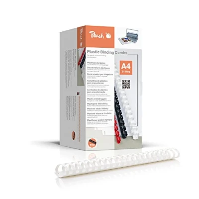Abbildung von Peach Plastikbinderücken A4 44mm 440 Blatt 50 Stück weiß PB444 01