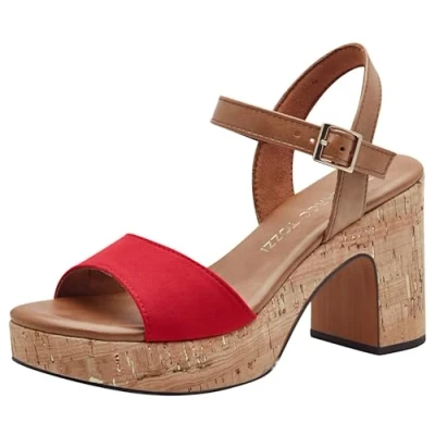 Abbildung von Marco Tozzi Plateausandalette, Damen, Größe: 39, Red Schuhe