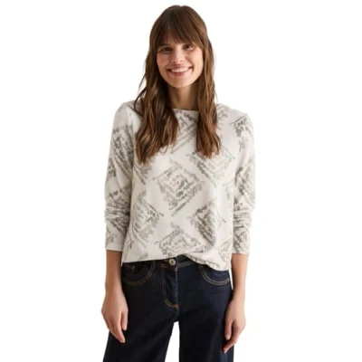 Abbildung von CECIL Damen B322664 Kuscheliges Print Shirt, Desert Beige Melange, XL EU