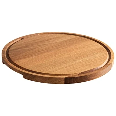 Abbildung von APS 755 Servierbrett PIZZA aus geöltem Eichenholz, Ø 24 cm, mit Saftrinne