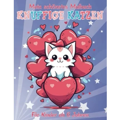Abbildung von Süße Katzen Knuffige Kawaii Malbuch für Kinder ab 6 Jahren &amp; Erwachsene Katze mit 40 wunderschönen Motiven Tolles ... Geburtstag Geschenk Mädchen Jungen