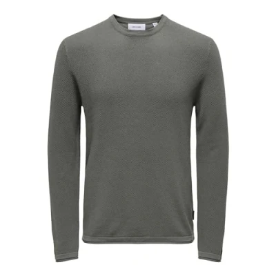 Abbildung von Only &amp; Sons Onsfelix REG CREW NOOS Strickpullover, Herren, Größe: Large, Castor gray