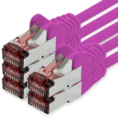 Abbildung von 1aTTack.de Cat6 Netzwerkkabel 5 X 2m magenta Ethernetkabel Lankabel Lan Netzwerk Kabel Sftp Pimf Patchkabel 1000 Mbit s