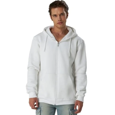 Abbildung von Smith &amp; Solo Hoodie Herren Reißverschluss Sweatjacke Kapuzenjacke Zipper Kapuzenpullover Hoodies Männer Kapuzenpulli Regular Fit (Weiß L)