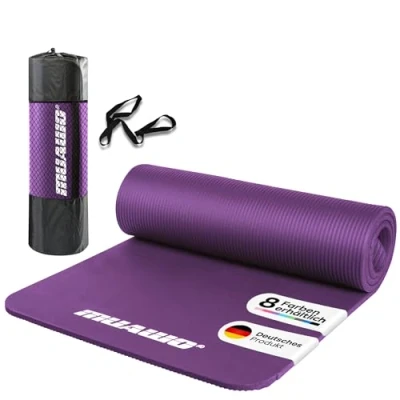 Abbildung von Muawo Premium Sportmatte und Fitnessmatte, perfekt als Yogamatte, Gymnastikmatte, Trainingsmatte rutschfest extra dick &amp; lang bis zu 190 cm Länge x 100 Breite 1,5 Dicke