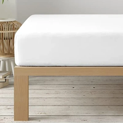 Abbildung von Degrees Home Kollektion Spannbettlaken 150 x 200 33 verstellbar gebürstete Polyester Mikrofaser Weiss, Weiß