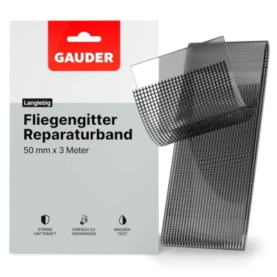 Abbildung von GAUDER Fliegengitter Reparatur Klebeband (50 mm x 3 m) Insektenschutzgitter Set Tür und Fenster