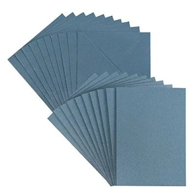 Abbildung von Ideen mit Herz Grußkarten Set Perlmutt Veredelung 10 Karten ca. 250 g/m² + Umschläge 120 (taubenblau, Din C6)