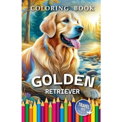 Abbildung von Golden Retriever Coloring Book Travel Size: for Children and Adults The perfekt Gift Dog Lovers (Dogs Books)