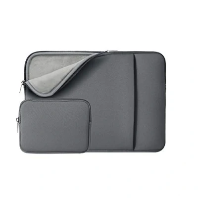 Abbildung von RAINYEAR 14 Zoll Laptop Hülle Laptophülle Laptoptasche Gepolsterte Schutzhülle mit Fronttasche &amp; Zubehör Tasche Kompatibel für Notebook Tablet Computer Chromebook(Grau,Aktualisierte Version)