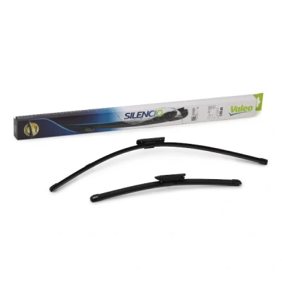 Abbildung von Scheibenwischer Valeo Silencio X.trm, Flat Blade Set 574653 vorne Rahmenlos Bajonettbefestigung RENAULT: LAGUNA 3 Grandtour,