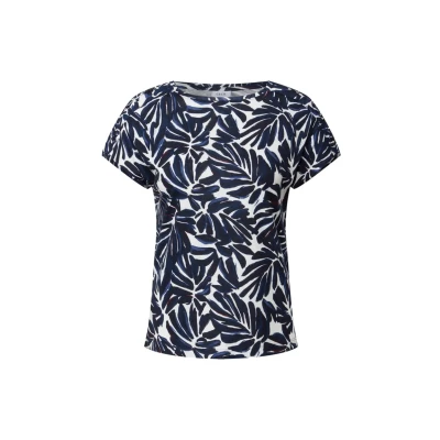 Abbildung von Cecil MIT Knopfdetail Tshirt print, Damen, Größe: Small, Blau