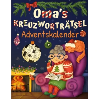 Abbildung von Oma&#039;s Kreuzworträtsel Adventskalender: Senioren Adventskalender für Oma mit 72 Kreuzworträtseln in großer Schrift