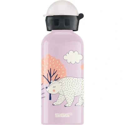 Abbildung von SIGG Alu Trinkflasche Kinder KBT Beary Auslaufsicher &amp; Bruchsicher Federleicht BPA frei Klimaneutral Zertifiziert Sport Schule Hellrosa mit Polarbären 0,4L