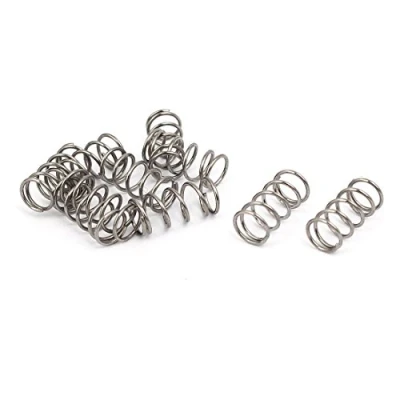 Abbildung von sourcing map 10 Stück Druckfedern Ersatz Druckfeder Spiralfeder Stahlfeder 0.5mmx5mmx10mm aus 304 Edelstahl Silber Ton