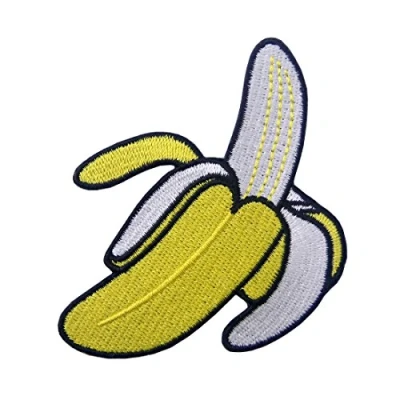 Abbildung von Aufnäher, bestickt, Design: Banane, zum Aufbügeln oder Aufnähen