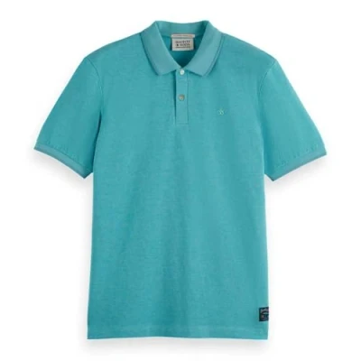 Abbildung von Scotch &amp; Soda Solid Melange Regular FIT Poloshirt, Herren, Größe: Medium, Blau