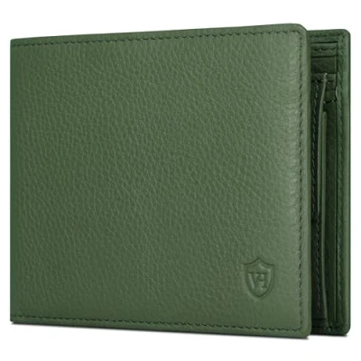 Abbildung von VON HEESEN Leder Geldbörse RFID Schutz I Echtleder Geldbeutel für Damen &amp; Herren Portemonnaie Brieftasche Wallet Portmonee (Grün)