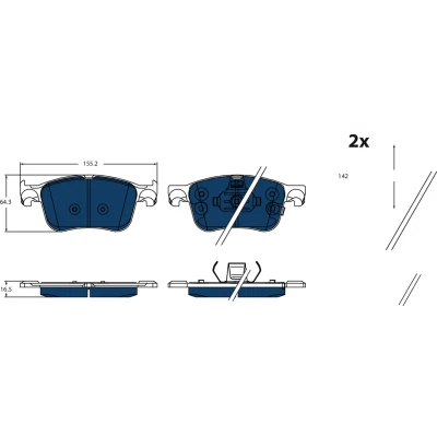 Abbildung von TRW GDB2518BTE Bremsbelagsatz mit akustischer Verschleißwarnung FORD: Focus Mk4 Turnier, Hatchback, Kuga Mk3