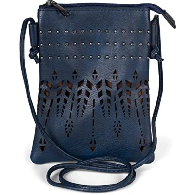 Abbildung von styleBREAKER Damen Mini Bag Umhängetasche Ethno Style und Nieten, Schultertasche, Handtasche, Tasche 02012260, Farbe:Dunkelblau