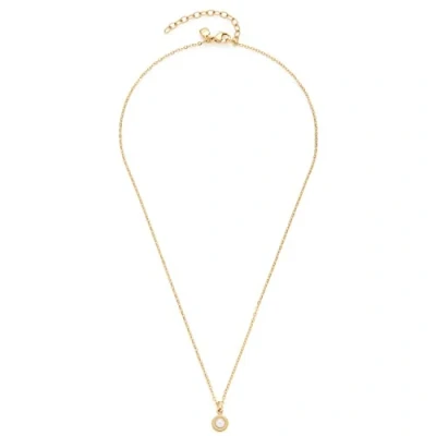 Abbildung von Leonardo Jewels Halskette Isa, Kette aus Edelstahl mit Anhänger gold, Glas Kristall weiß, 42 47 cm Länge, Anker Kette, Damen Schmuck, 1 Stück 022876