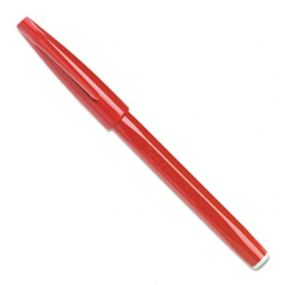 Abbildung von Pentel S520 B Sign Pen Faserschreiber, 0,8 mm Strichstärke, rot, 12er Pack