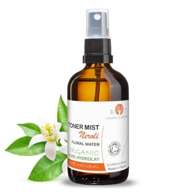 Abbildung von B.O.T Cosmetic &amp; Wellness Bio Neroli Blütenwasser Natürliches Gesichtstonik Haut und Haarpflege Ideal für DIY Naturkosmetik Haarwachstumsförderung, Klar, 250 ml