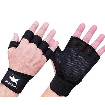 Abbildung von SUPRBIRD Fitness Handschuhe mit Handgelenkstütze, Sporthandschuhe Trainingshandschuhe Herren Damen für Gym, Kraftsport, Krafttraining, Gewichtheben, Sport, Bodybuilding, Workout &amp; Crossfit Training