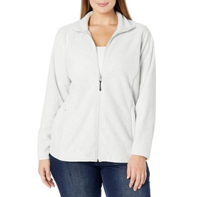 Abbildung von Amazon Essentials Damen Weiche Polarfleece Jacke mit durchgehendem Reißverschluss in klassischer Passform (erhältlich Übergrößen), Hellgrau Meliert, XXL