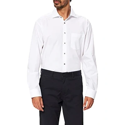 Abbildung von Seidensticker Herren Regular Fit Langarm Popeline Hemd, weiß, 43