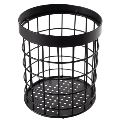 Abbildung von HENDI Besteckkorb ø 12 x 15 cm Edelstahl mattschwarz pulverbeschichtet lebensmittelecht, Besteckbehälter