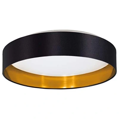 Abbildung von Eglo 99539 LED Deckenleuchte MASERLO 2 Textil schwarz, gold 20W 3000K H:9cm Ø:38cm
