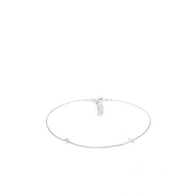 Abbildung von Elli Kreuz SOLITÄR Kristalle Fußkettchen, Damen, Größe: 22, Silber