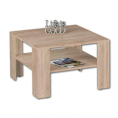Abbildung von Stella Trading Couchtisch in Eiche Sonoma Optik platzsparender Sofatisch mit Ablage für Ihren Wohnbereich 70 x 44 cm (B/H/T)