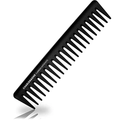 Abbildung von Charlemagne Styling Kamm Herren Bruchfester Premium Grobzinkiger Carbon Männer für Haare &amp; Bart 19cm Grobe Zahnung Antistatischer Haar Grob Haarstyling Locken