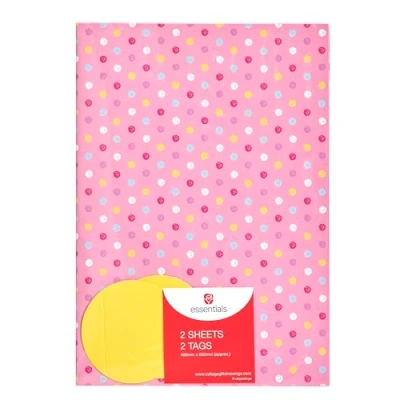 Abbildung von UK Greetings Geschenkpapier für sie/Freundin rosa Punkte Design