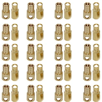 Abbildung von Boladge 20 Paar Vergoldete 6.0mm 6mm Bullet Männlich Buchse Bananenstecker Rundstecker für RC ESC Motor Lipo Batterie