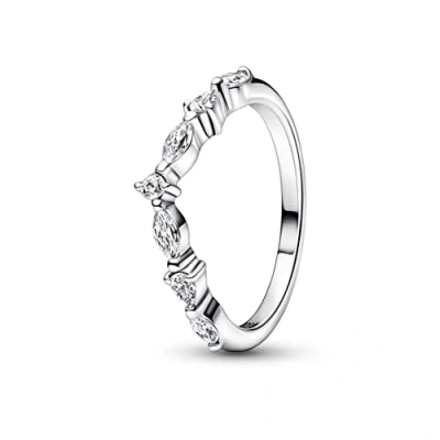 Abbildung von PANDORA Timeless Wishbone Funkelnde Schliffe Ring aus Sterling Silber mit Cubic Zirkonia, Gr. 50, 192390C01 50