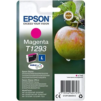 Abbildung von Epson Original T1293 Apfel Tinte (SX420W BX320FW SX620FW BX/SX525WD BX625FWD BX305FW B42WD BX925FWD BX635FWD BX535WD SX435/440W BX630FW SX235W WF7015 7515 7525 3010 3520 3540) magenta