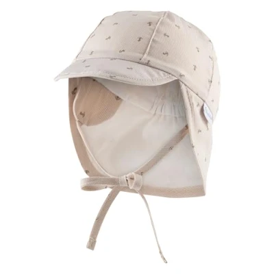 Abbildung von Sterntaler Schirmmütze Nacken Anker Baby und Kinder Mütze mit Nackenschutz, Ohrenklappen Bindeband Sonnenmütze Futter aus Batist (Bio) Sommer Kopfbedeckung beige, Größe 41