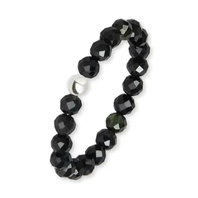 Abbildung von GD GOOD.designs Fidget Ring aus Turmalin Naturstein Perlen für Damen Anxiety elastisch Anti Stress facettiert I Ringgröße 52 62 Valentinstag Geschenk Sie