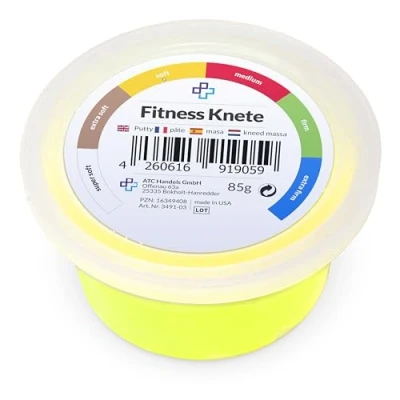 Abbildung von ATC Handels GmbH Therapieknete 85g, Putty für Handtraining, Therapie Knetmasse Knete, weich, gelb