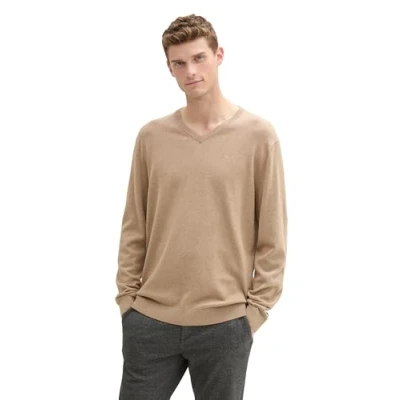Abbildung von TOM Tailor Vneck Strickpullover, Herren, Größe: 3XL, Hellbraun