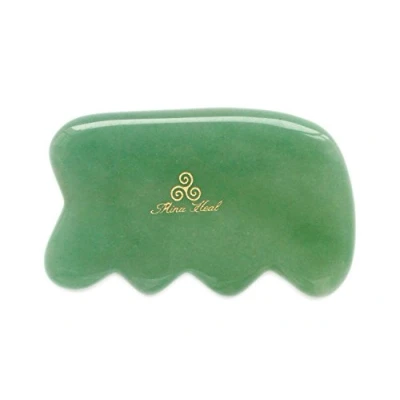 Abbildung von Mina Heal Gua Sha Massage Werkzeug aus Jade Stein für Gesicht Lifting, Anti Aging, Falten, GuaSha Behandlung