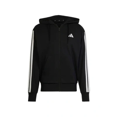 Abbildung von adidas Herren Essential Three Stripes French Terry Fullzip Hoodie, Black/White, XL