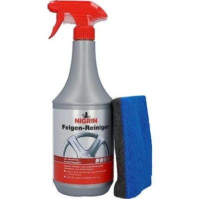 Abbildung von NIGRIN Felgen Reiniger und Felgenschwamm 1 Liter, Blau