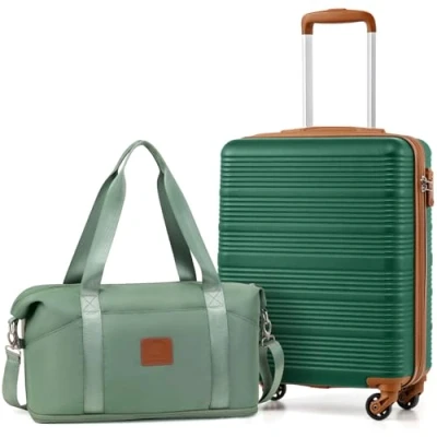 Abbildung von COOLIFE Kabinenkoffer 55x40x20cm und Kabinentasche 25L(45x36x20cm) Set für EastJet Fluggesellschaft Handgepäck Kabinengepäck Hartschlagenkoffer Leichtgewicht mit TSA Schloss Langlebig