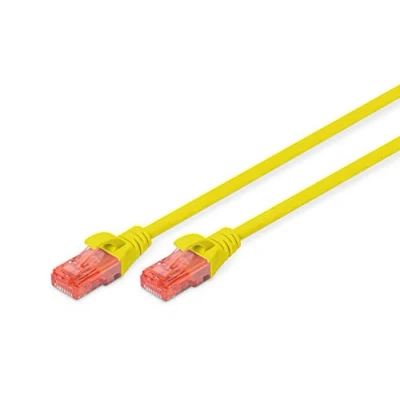 Abbildung von DIGITUS LAN Kabel Cat 6 0,5m RJ45 Netzwerkkabel UTP Ungeschirmt Kompatibel zu 6A &amp; 5e Gelb